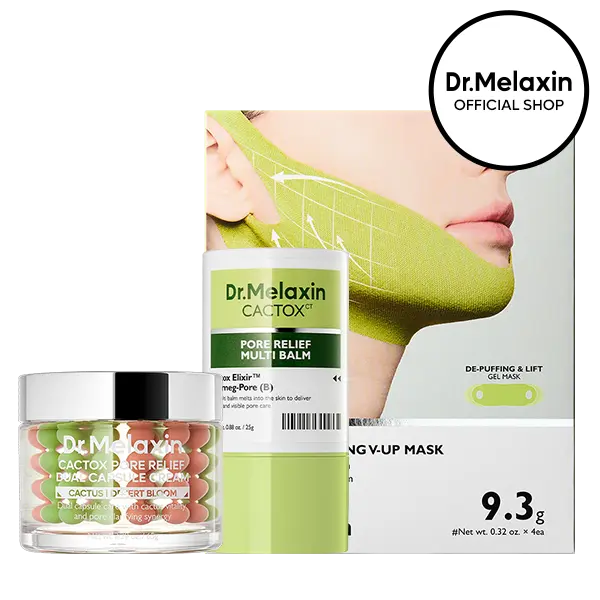[Dr.Melaxin Official] 3-Step CACTOX Pore Tightening Set | Cooling, Firming & Pore Refining for Smoother-Looking Skin