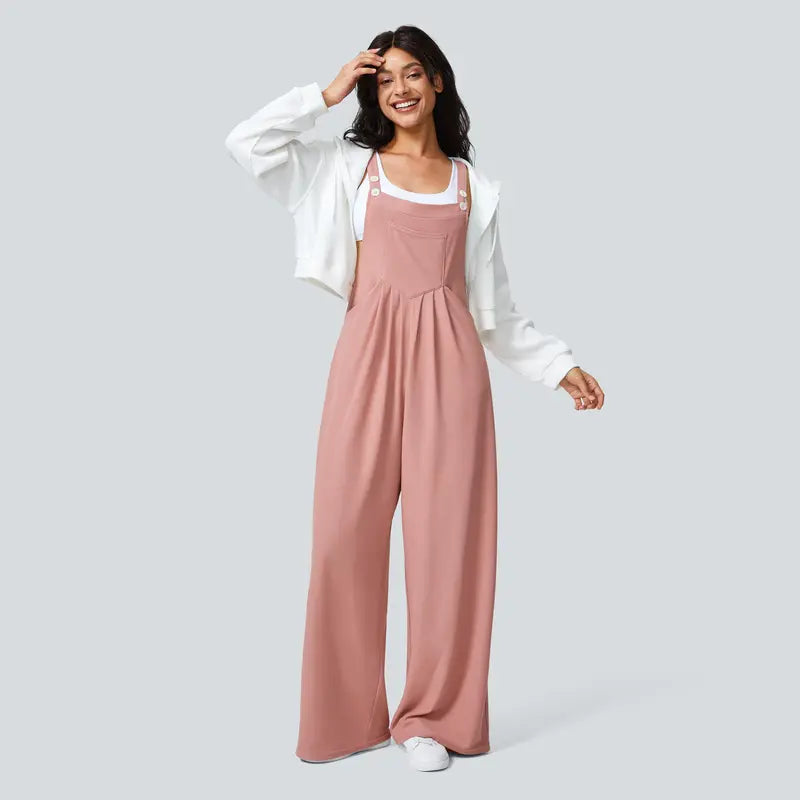 Halara™ Loose-Fit Waffle Jumpsuit with Side Pockets