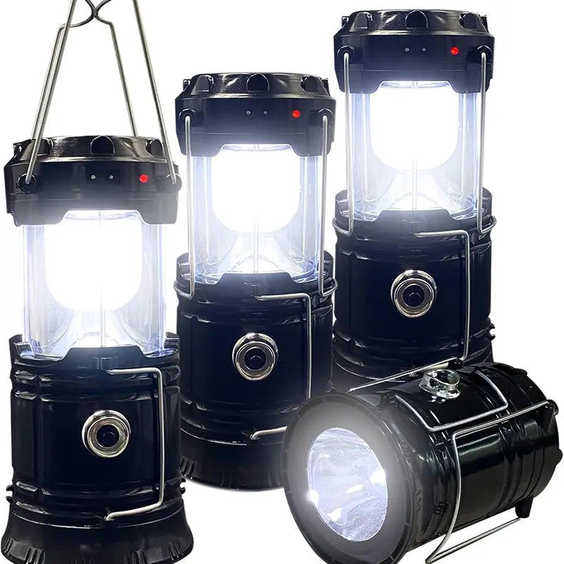 Solar Rechargeable LED Camping Lantern (4-Pack)