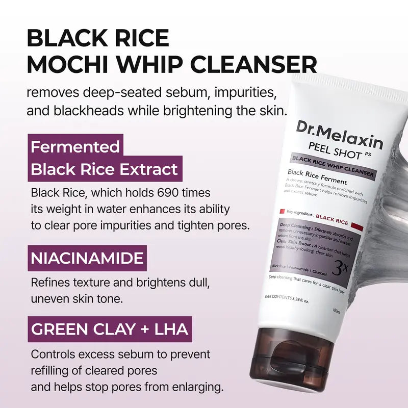 [Dr.Melaxin Official] The Ultimate Exfoliating Glow Rice Routine Set Exfoliating Glow Rice Peel Shot Facial Cleanser Pore Care Serum Skin Repair Care