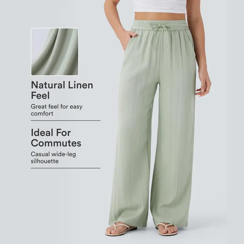 Halara™ Soft Touch Drawstring Wide-Leg Pants with Pockets