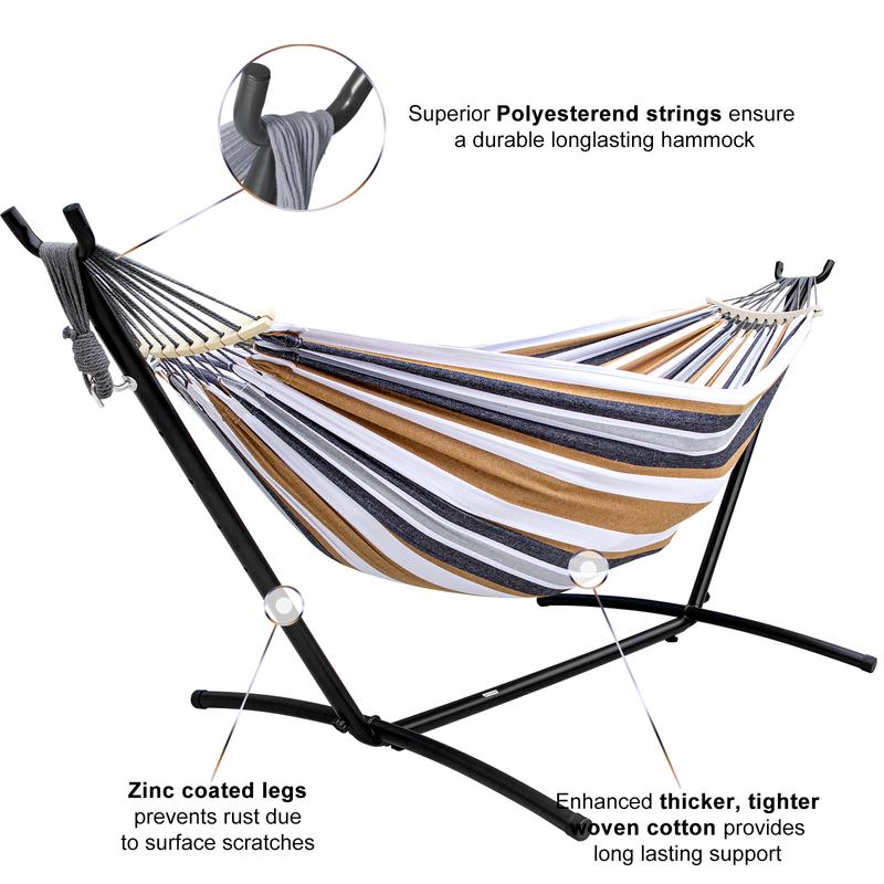 Freestanding Luxury Garden Hammock (Anti-Roll Balance System & Carry Bag)