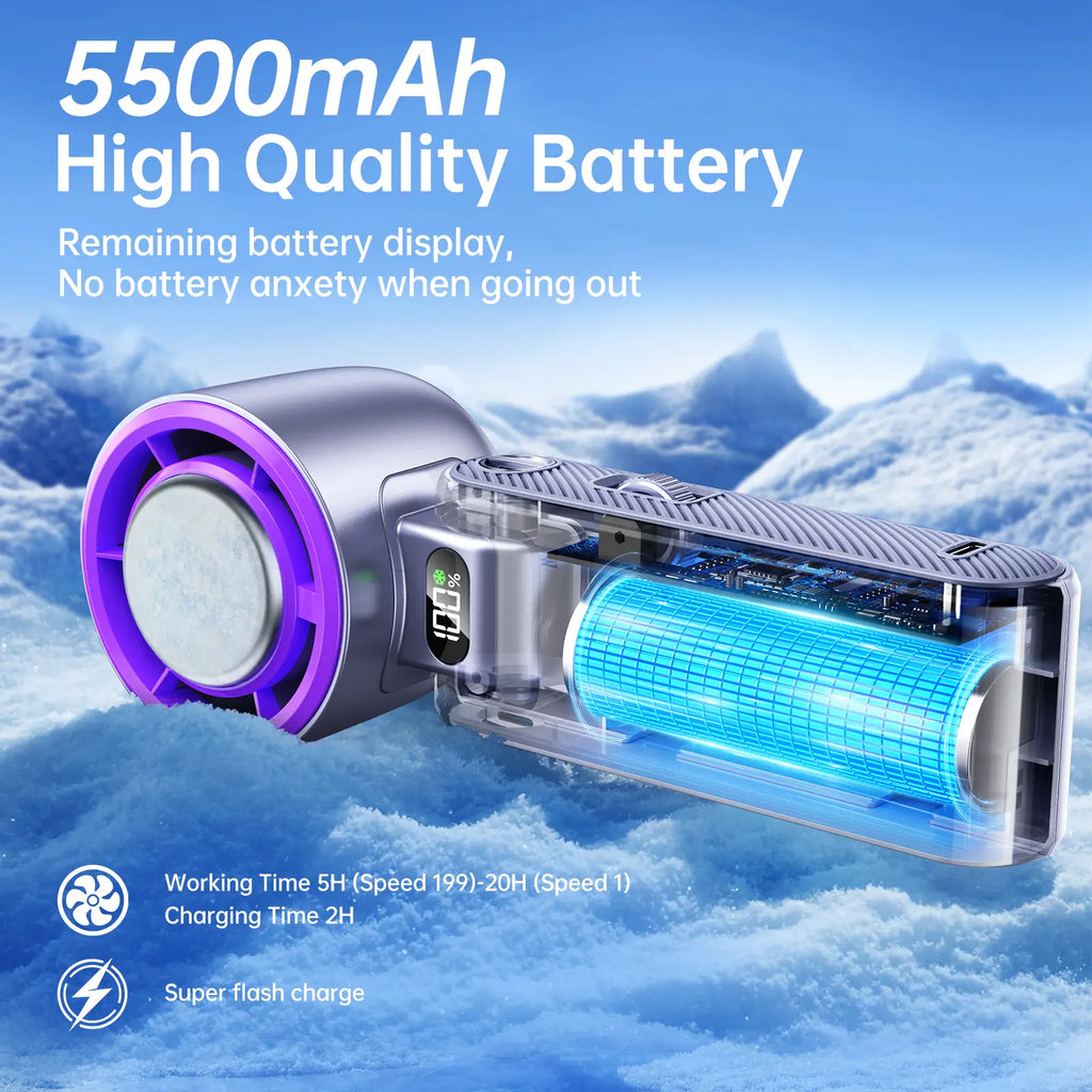 Ultra-Powerful Foldable Turbo Fan (199 Speeds & Smart LED Display)