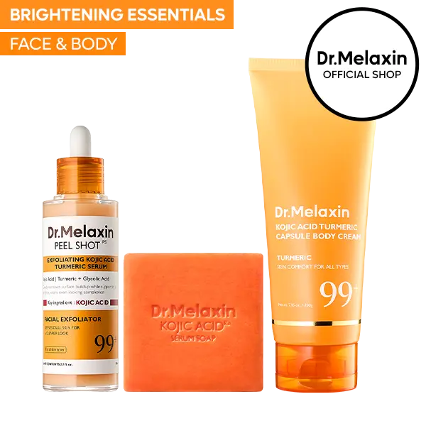 Dr.Melaxin Kojic Acid & Turmeric Brightening 3-Piece Set for Face & Body
