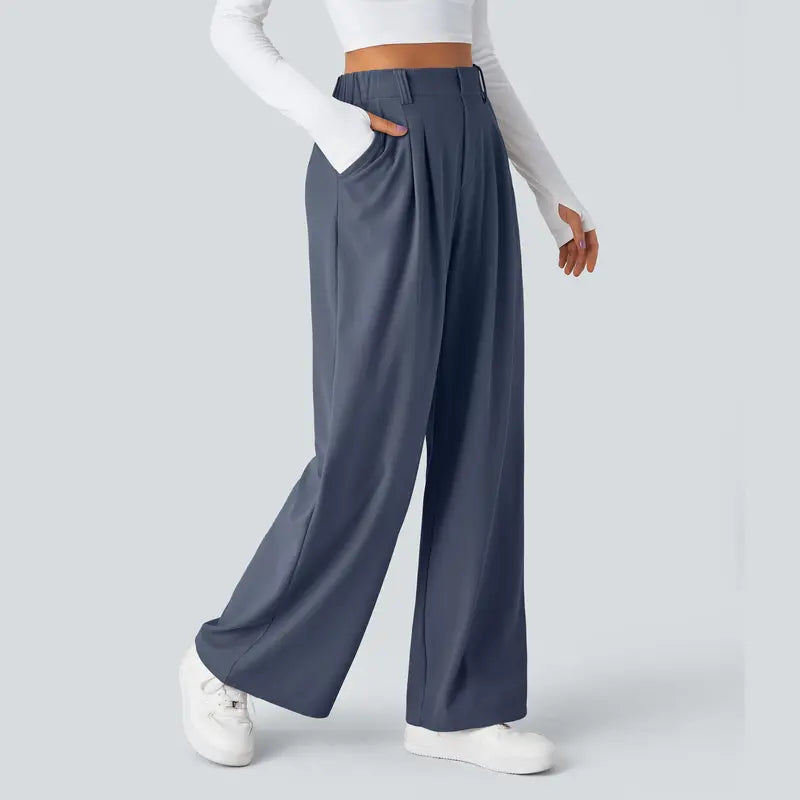 Halara™ Flex Basic Wide-Leg Trousers with Pockets