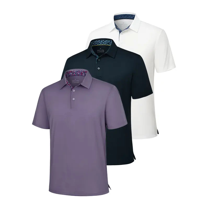 3-Pack Men's Breathable Smart Casual Polo Shirts