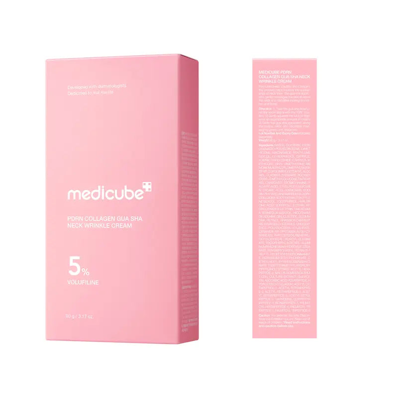 medicube PDRN Collagen Neck & Jaw Cream | Built-In Gua Sha Massager – Firm, Lift, Smooth Fine Lines