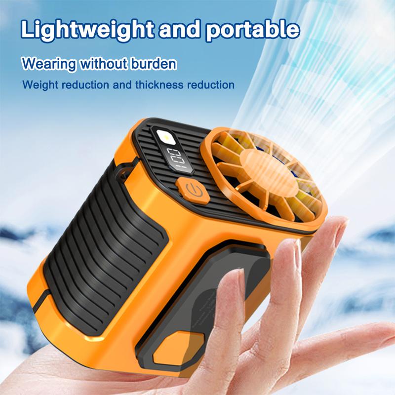 PADOX Wearable Waist Fan | 5000mAh Rechargeable with 10 Speeds & USB Power Bank – Hands-Free Cooling for Work, Travel & Outdoors