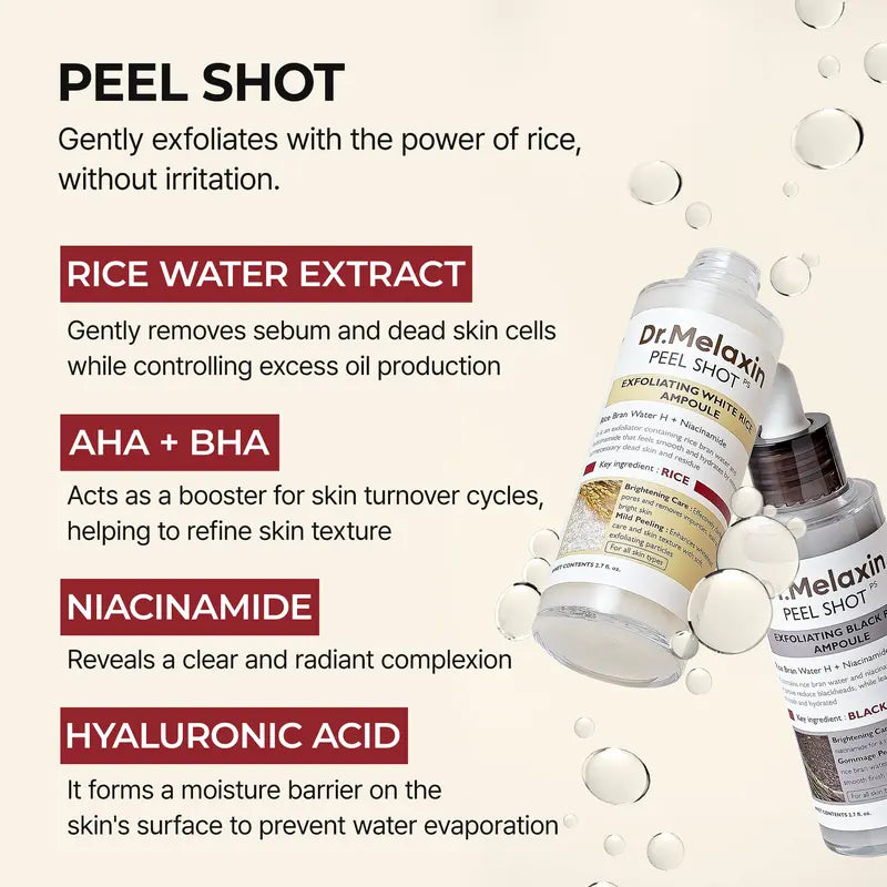 [Dr.Melaxin Official] The Ultimate Exfoliating Glow Rice Routine Set Exfoliating Glow Rice Peel Shot Facial Cleanser Pore Care Serum Skin Repair Care