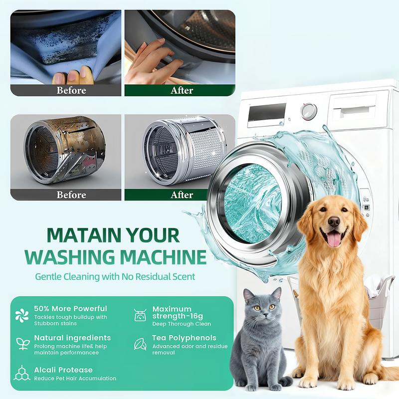 SOPAMI Washing Machine Cleaner Tablets 12 Pack | Pet-Safe & Eco-Friendly – Deep Clean Grime, Odour & Pet Smells – Freshen Your Machine