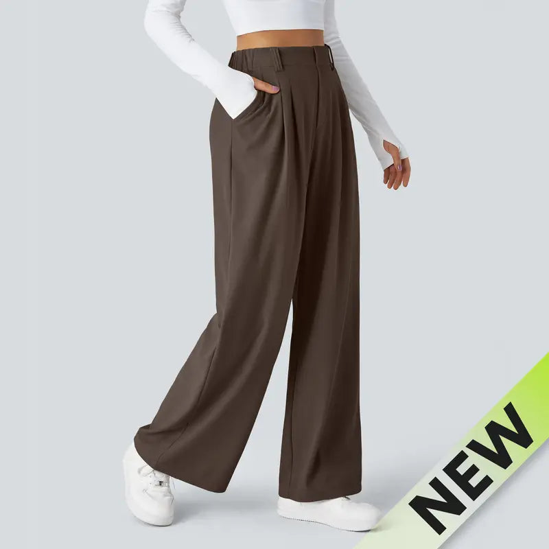 Halara™ Flex Basic Wide-Leg Trousers with Pockets