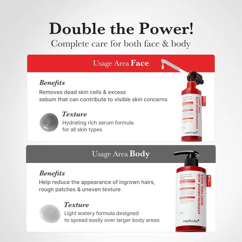 medicube™ Gentle Face & Body Rice Peel Shot (2-Pack)