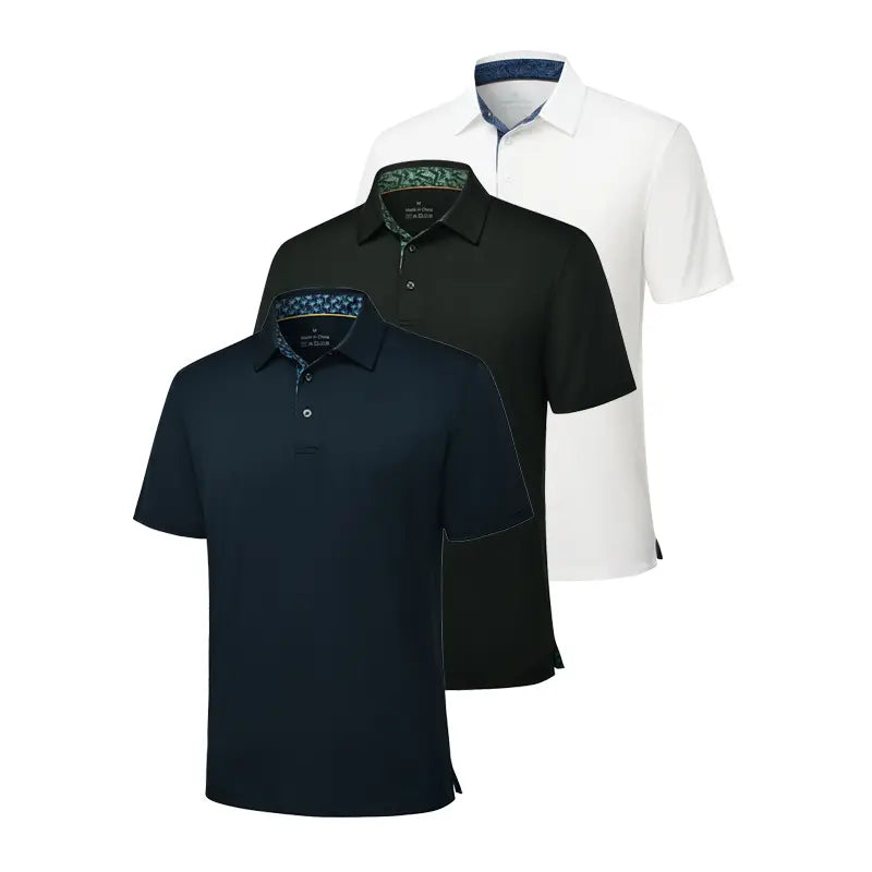 3-Pack Men's Breathable Smart Casual Polo Shirts