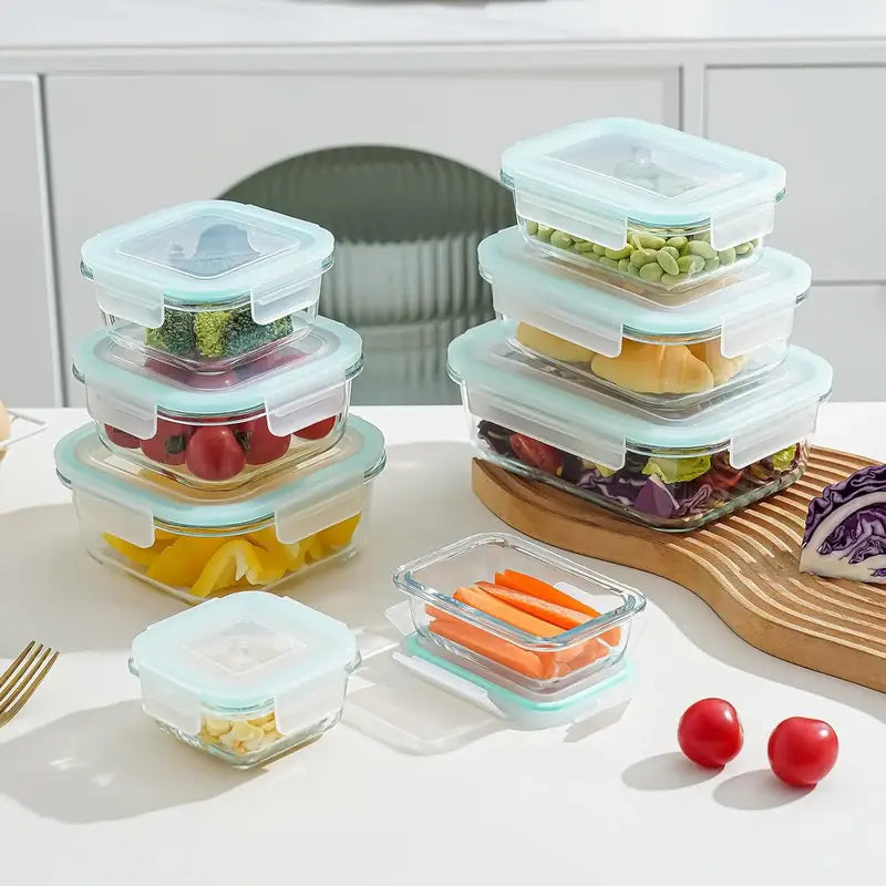 Premium Borosilicate Glass Food Storage Containers (8-Pack)