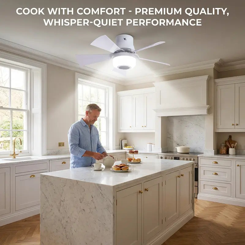 Modern 3-in-1 Screw-In Ceiling Fan Light (Built-In Wireless Bluetooth Speaker)