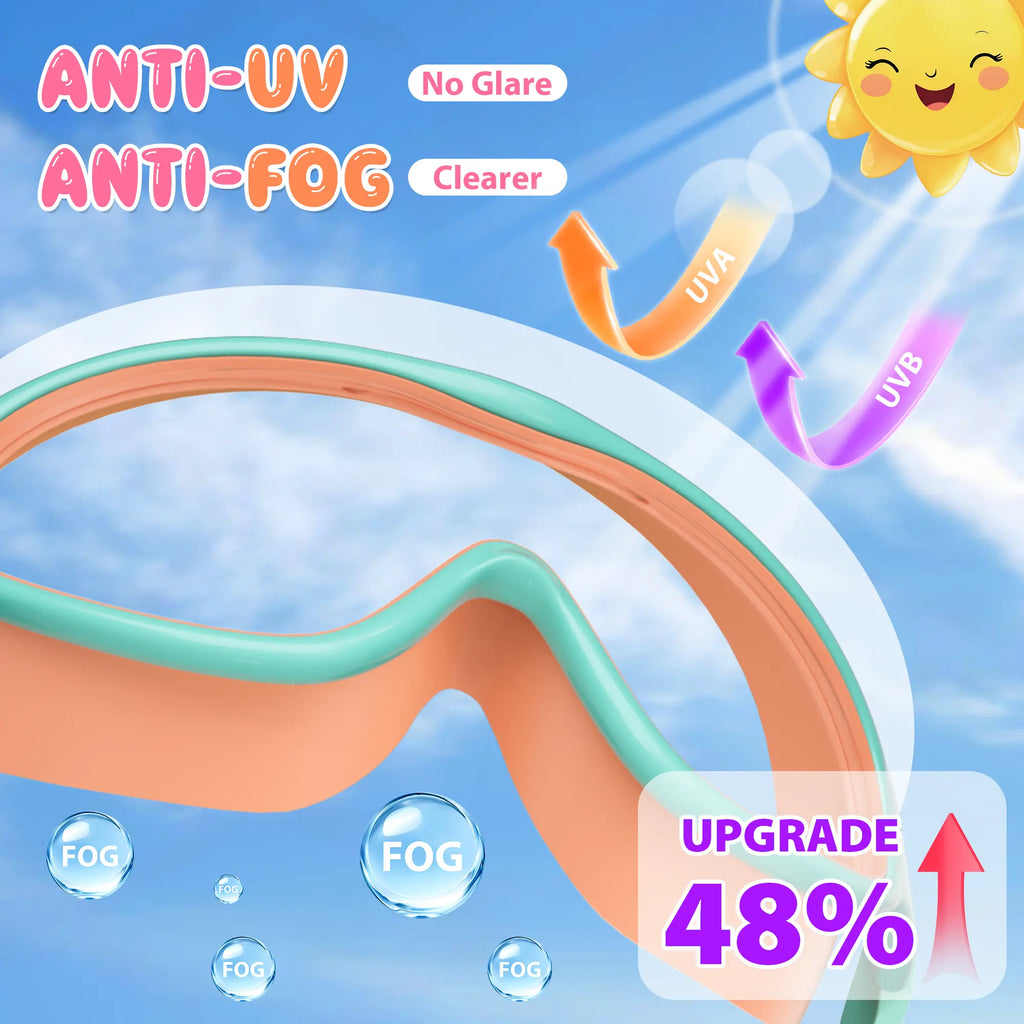 MARISUN Kids Swim Goggles 2 Pack | UV Protection & Anti-Fog for Ages 3-15 – Includes Earplugs & Nose Clip