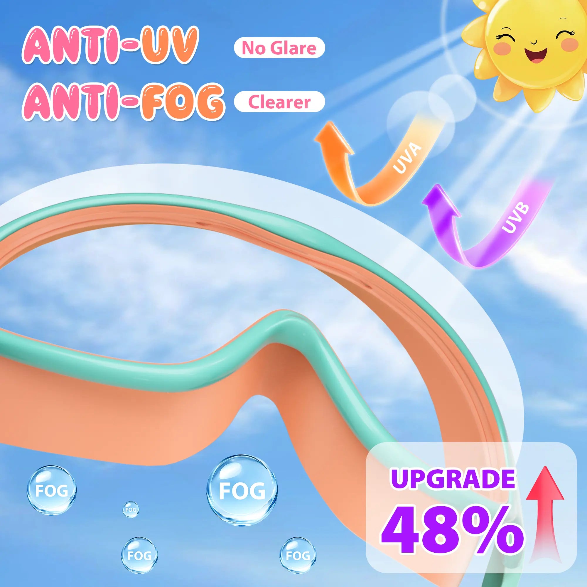 MARISUN Kids Swim Goggles 2 Pack | UV Protection & Anti-Fog for Ages 3-15 – Includes Earplugs & Nose Clip