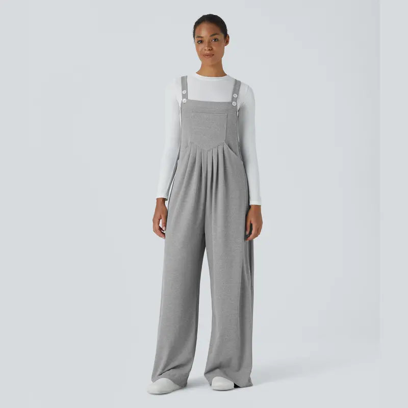 Halara™ Loose-Fit Waffle Jumpsuit with Side Pockets
